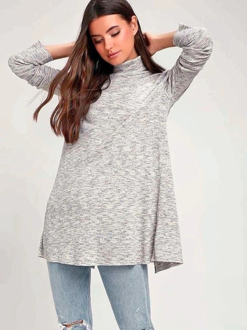 Free People Stonecold Turtleneck Tunic Top Sz M